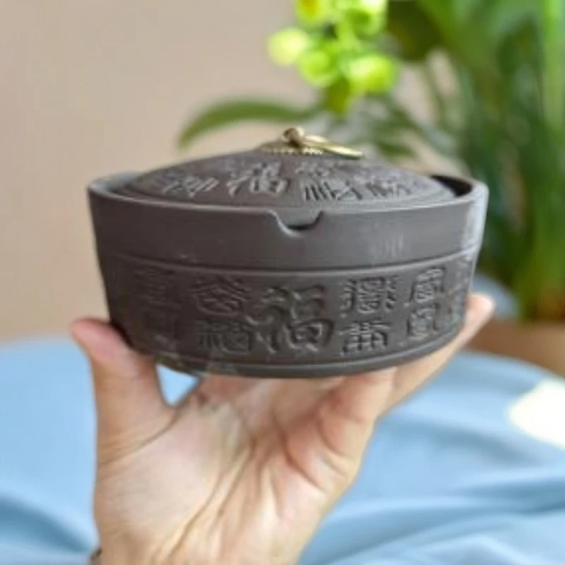 百福紫砂烟灰缸 1828