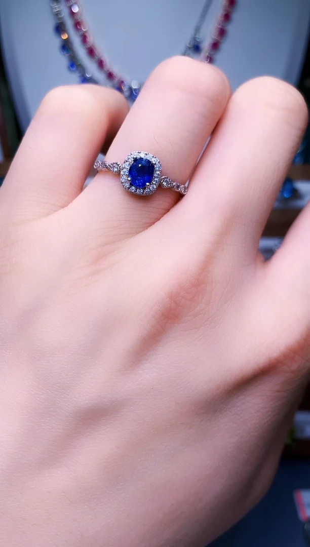 【闪购商品】蓝宝石戒指银S925镶嵌4-37