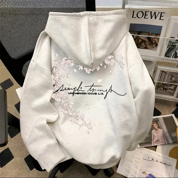 重磅500克纯棉连帽卫衣加绒加厚学生青春活力日常百搭设计感