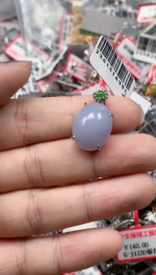 银S925镶嵌戒指翡翠天然A货缅甸翡翠