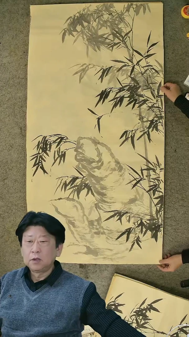 国画四尺整张  墨竹  69*138cm