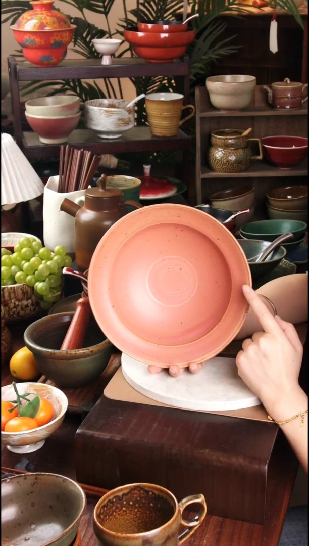 碗景德镇手工高温餐具樱花粉草帽