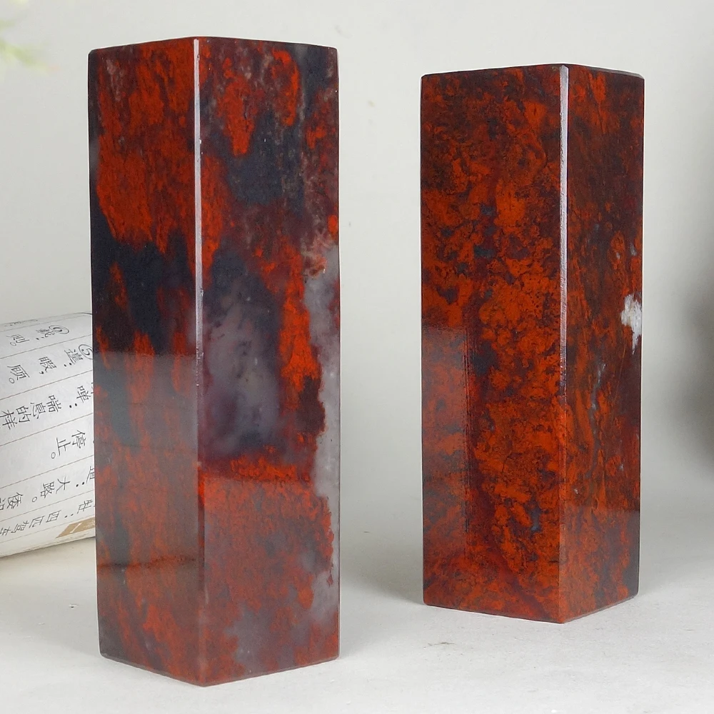 JF3907玉石珠宝精选鸡血石印章