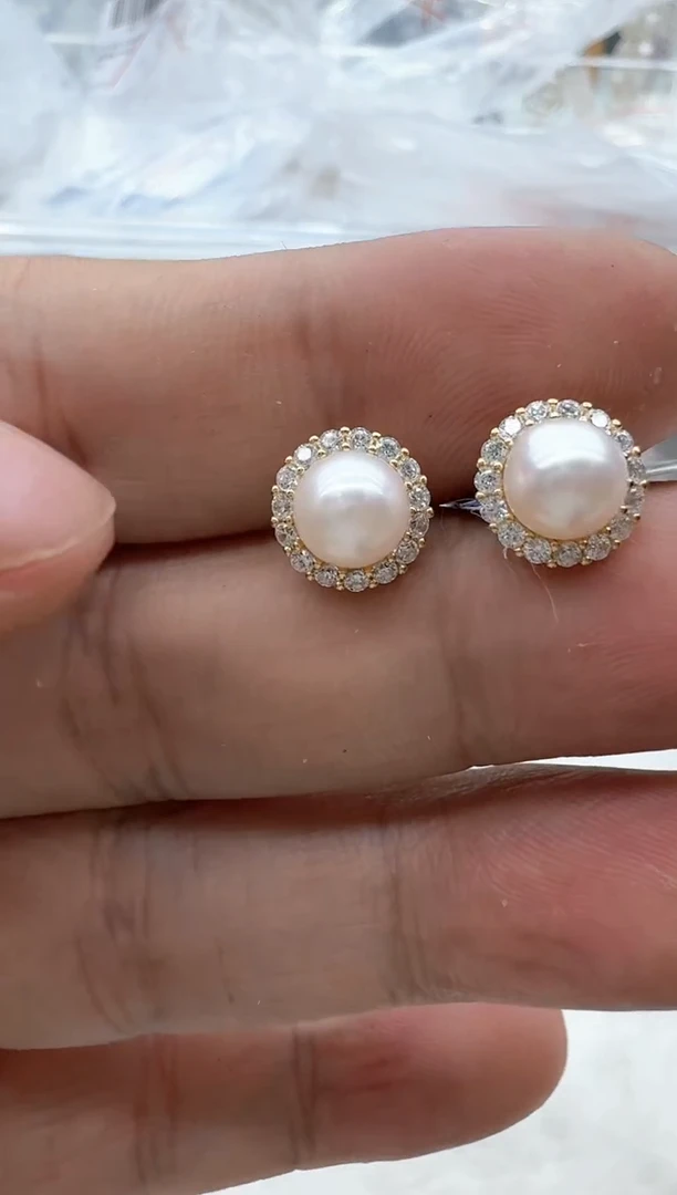 【闪购商品】海水珍珠耳饰银S925镶嵌非基地发货不带证书