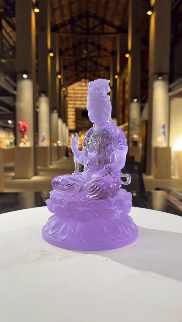 摆件璨石美学紫罗兰观音菩萨琉璃摆件