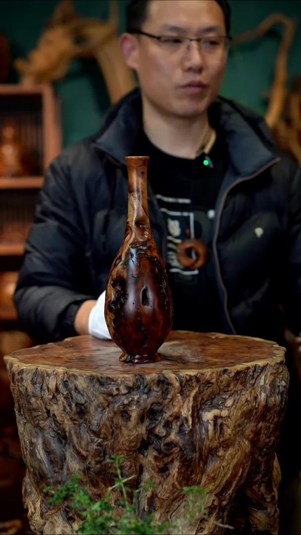 枣木喵*哈雷击枣木富贵瓶