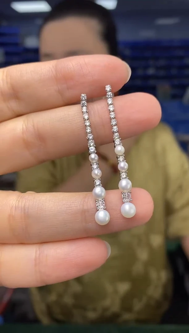 未镶嵌耳饰淡水珍珠TEZ5585