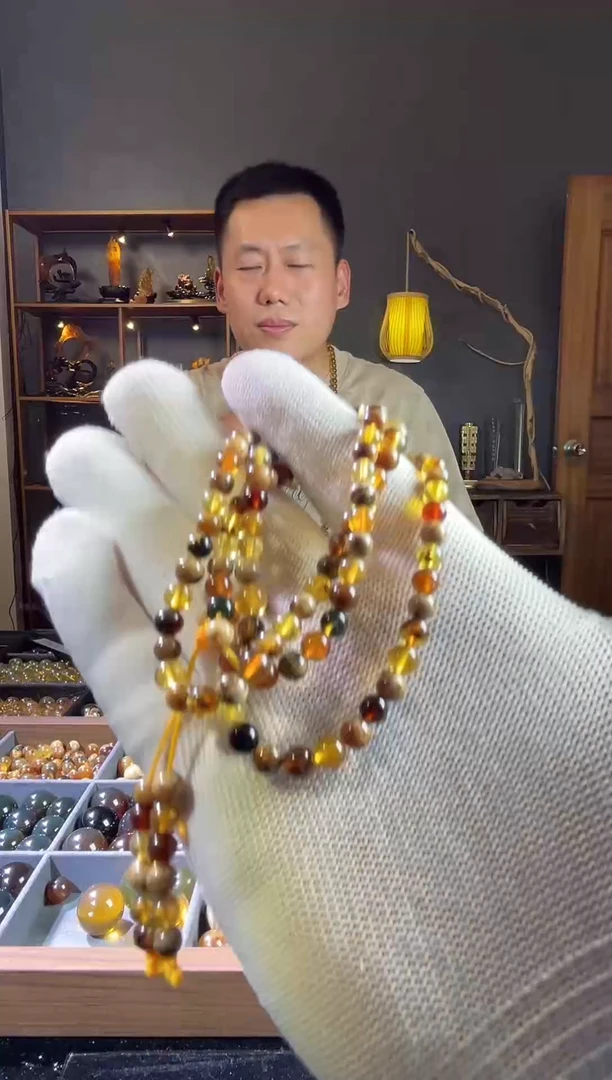 手链琥珀未镶嵌天然缅甸琥珀 精品蜜宝佛珠
