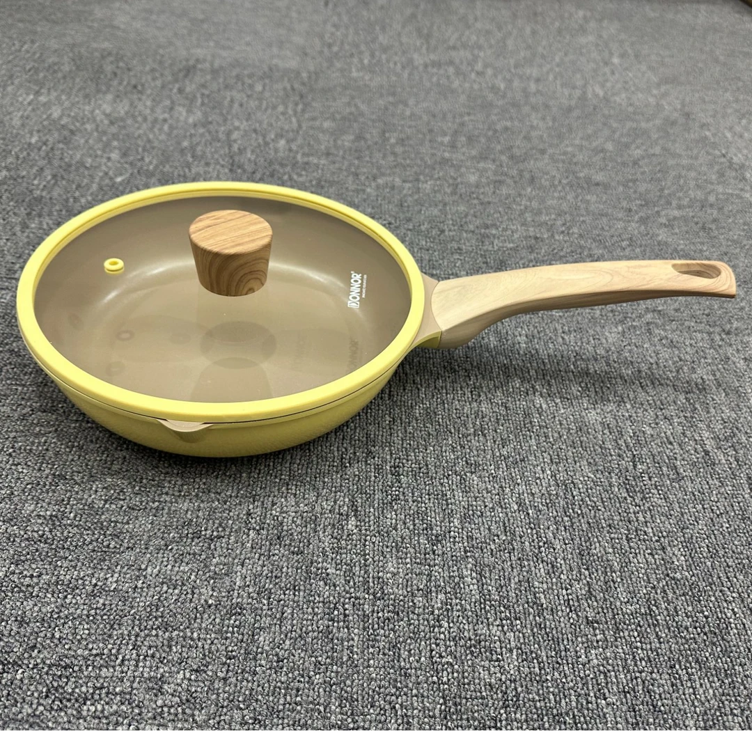 DONNOR24cm贝丽黄色煎盘不粘锅全灶具通用