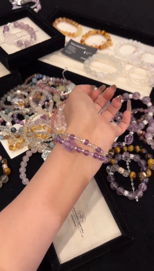 【闪购商品】水晶手链合金紫水晶套装手链x233