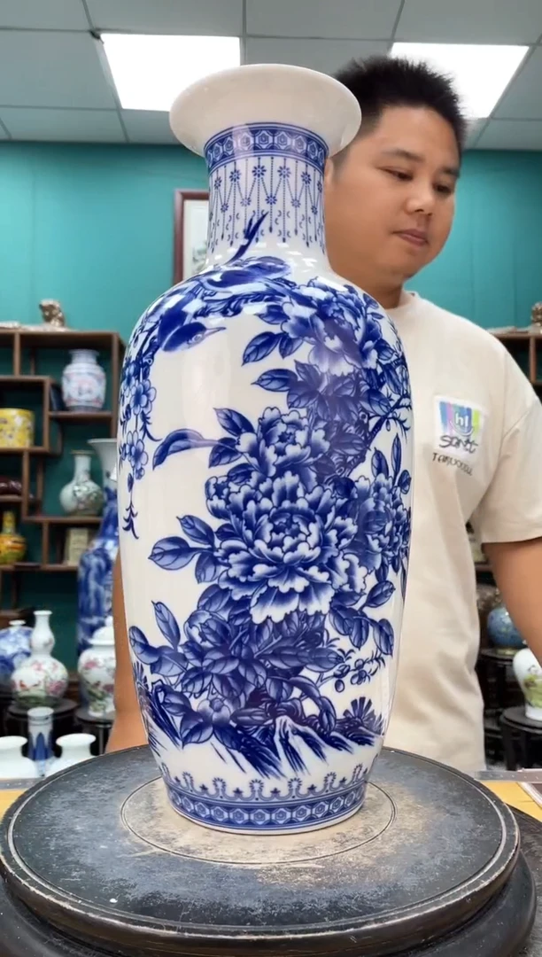 摆件青花富贵平安陶瓷摆件