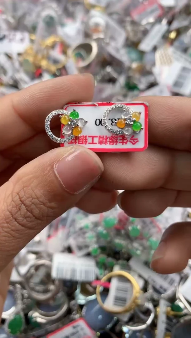 银S925镶嵌戒指翡翠101010---6