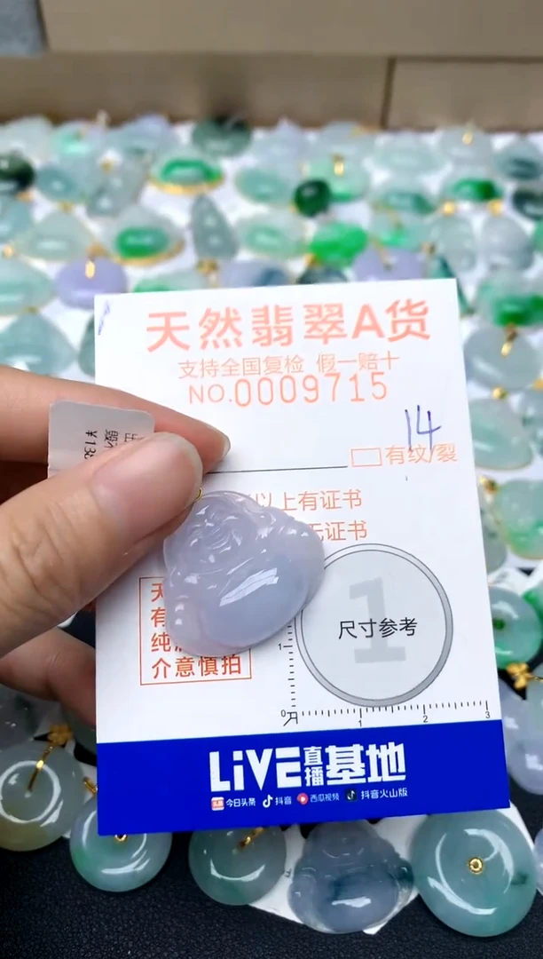 【闪购商品】翡翠颈饰18K金镶嵌14天然A货翡翠