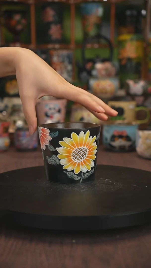 紫砂油画手绘釉下彩