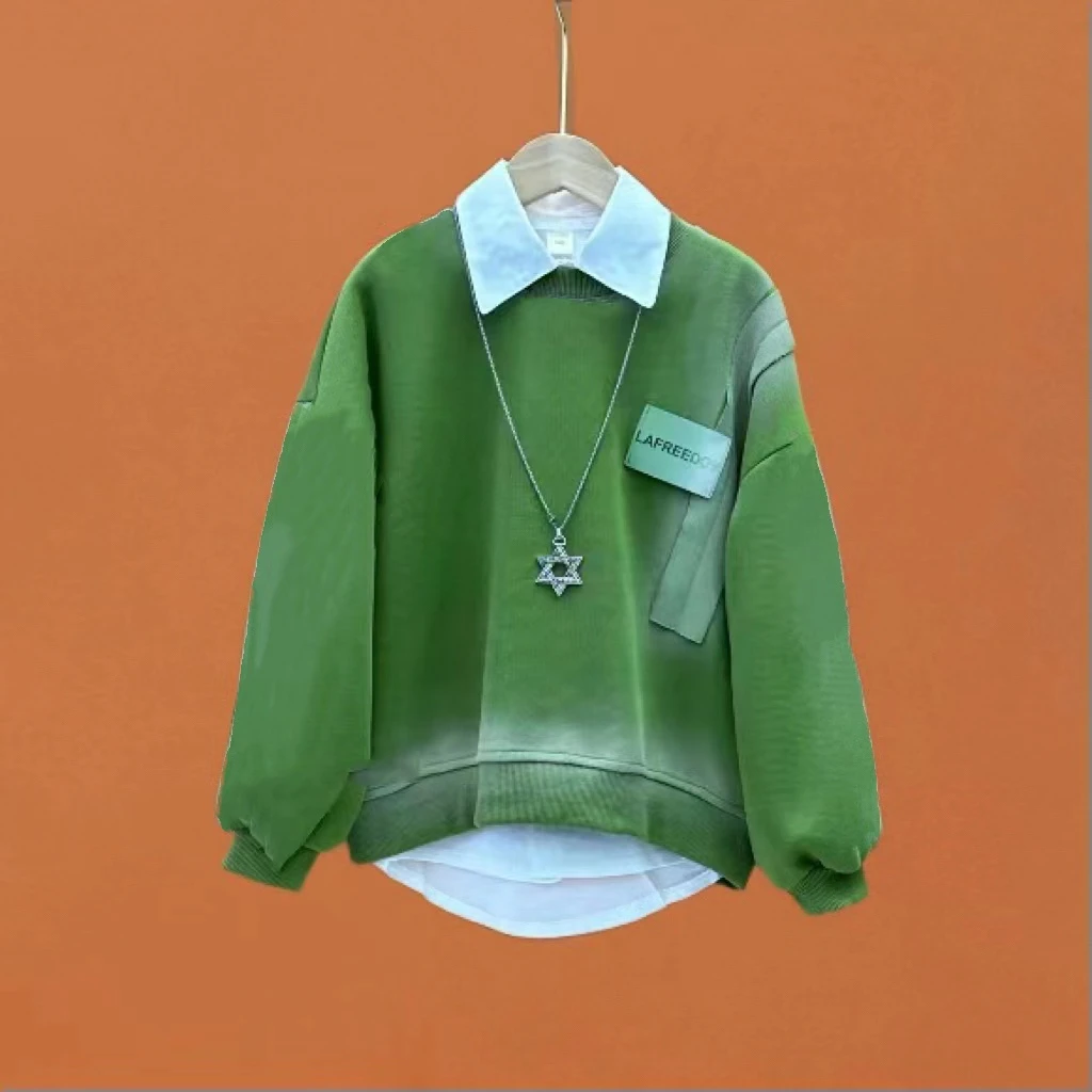 男女童春装圆领卫衣2025年新款中大童春秋季上衣（不含衬衫）