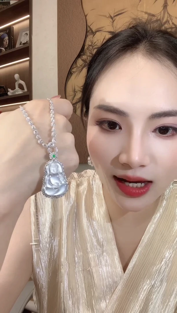 翡翠18K金镶嵌吊坠(不含链)A103