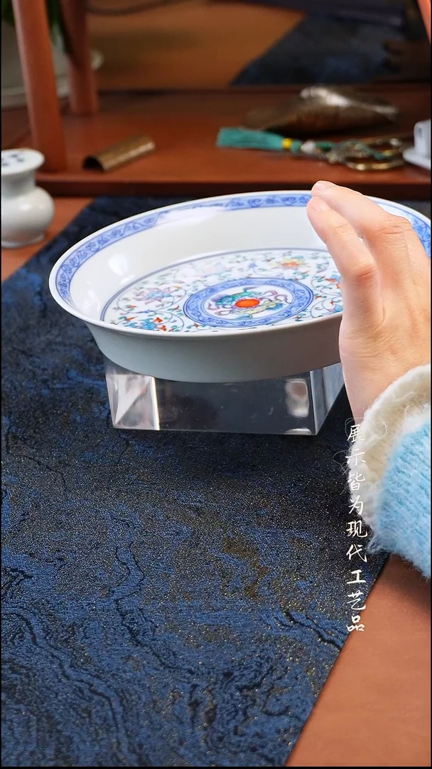 柚野福利斗彩缠枝莲壶承