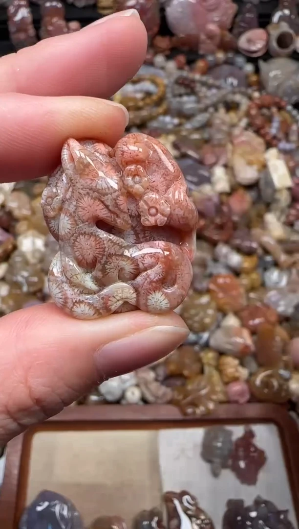 颈饰未镶嵌硅化珊瑚（珊瑚玉）128