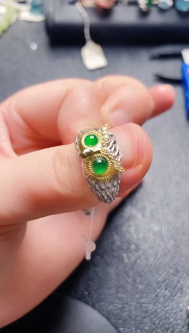 银S925镶嵌戒指翡翠1111