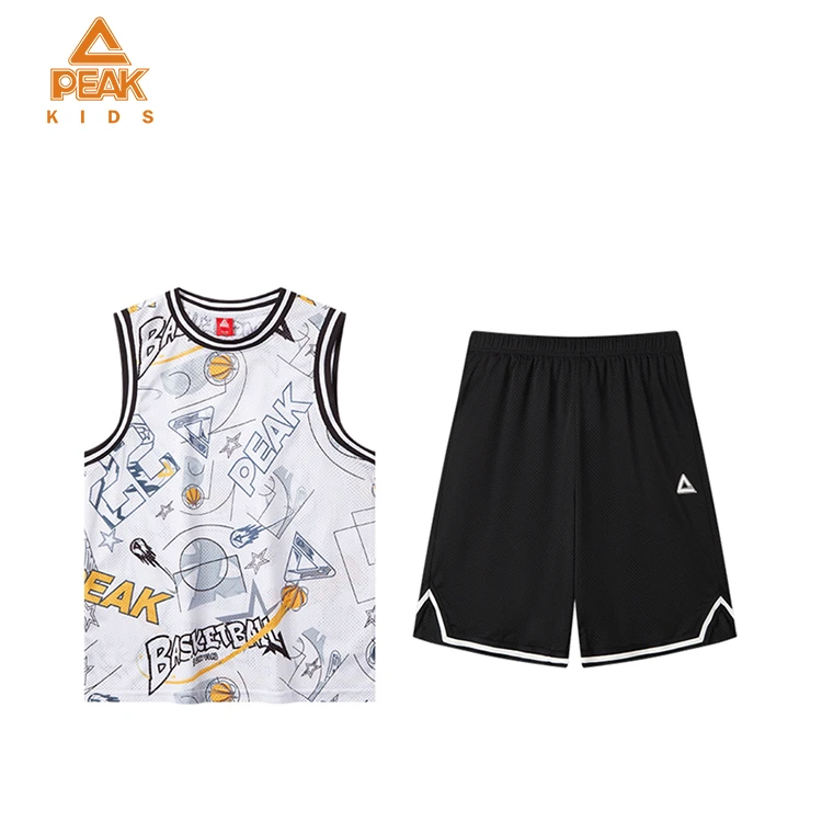 Peak/匹克儿童男童女童运动时尚夏季透气无袖篮球套装FK742011