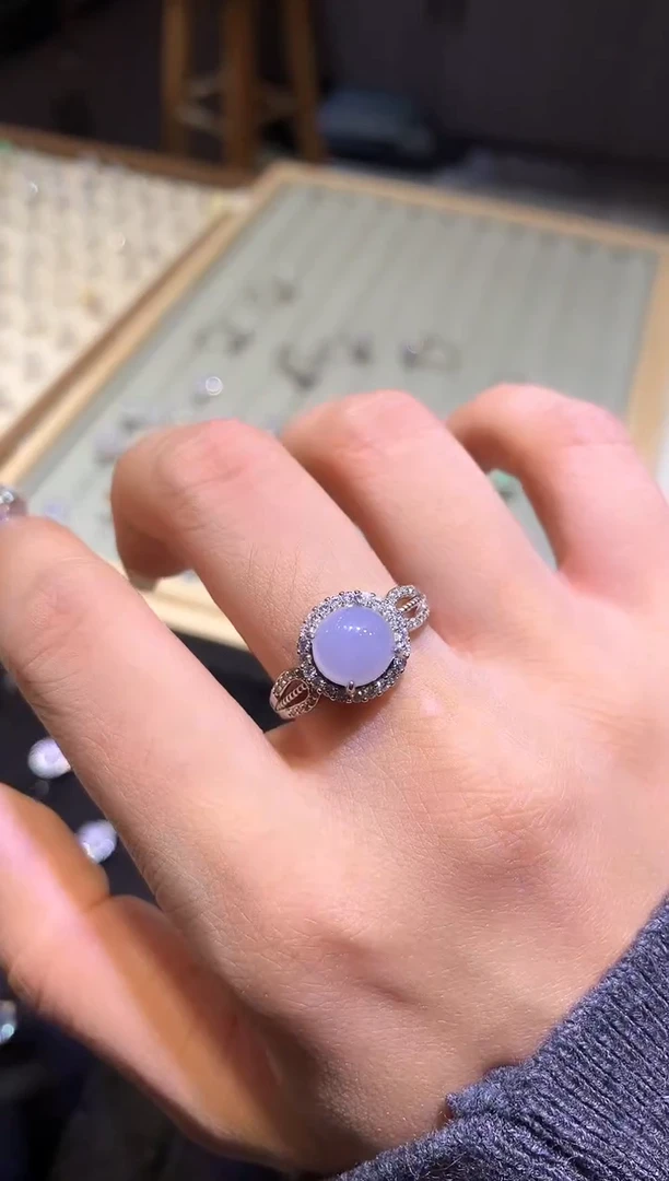 【闪购商品】翡翠吊坠(不含链)银S925镶嵌戒指