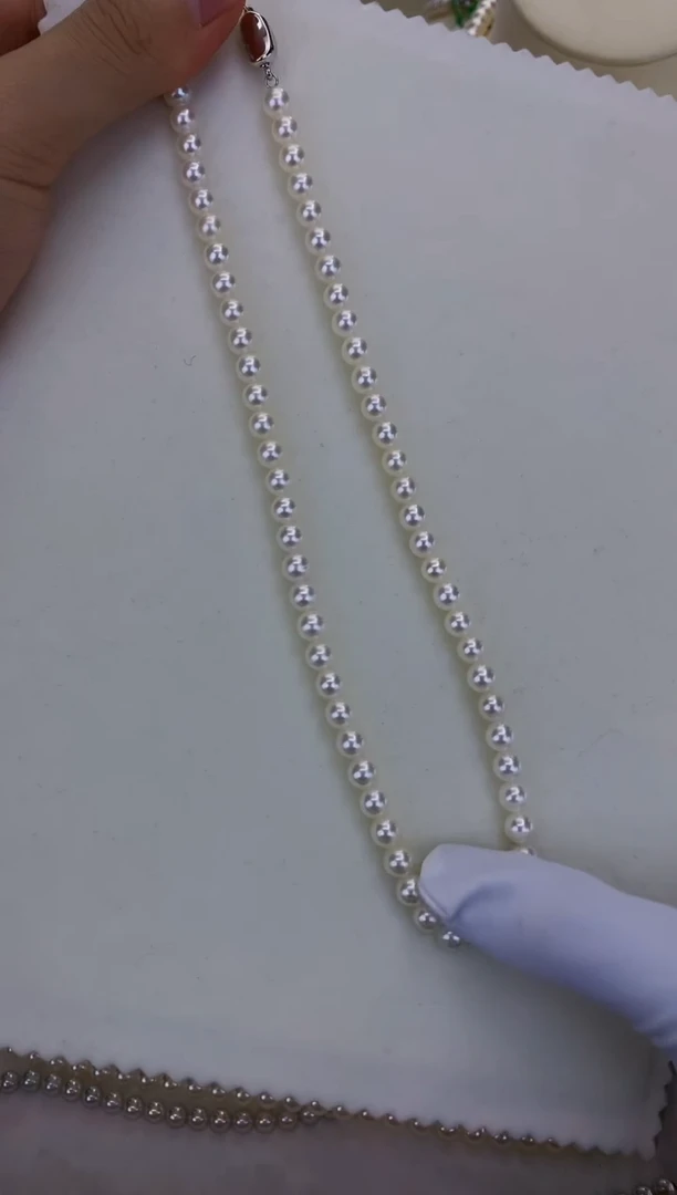 银S925镶嵌DA海水珍珠 GD022 6-6.5 昭和串链带证书