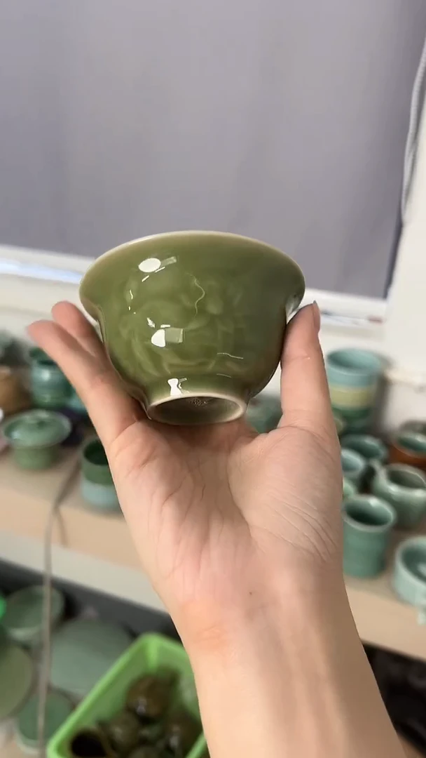 龙泉云间青瓷小米茶器