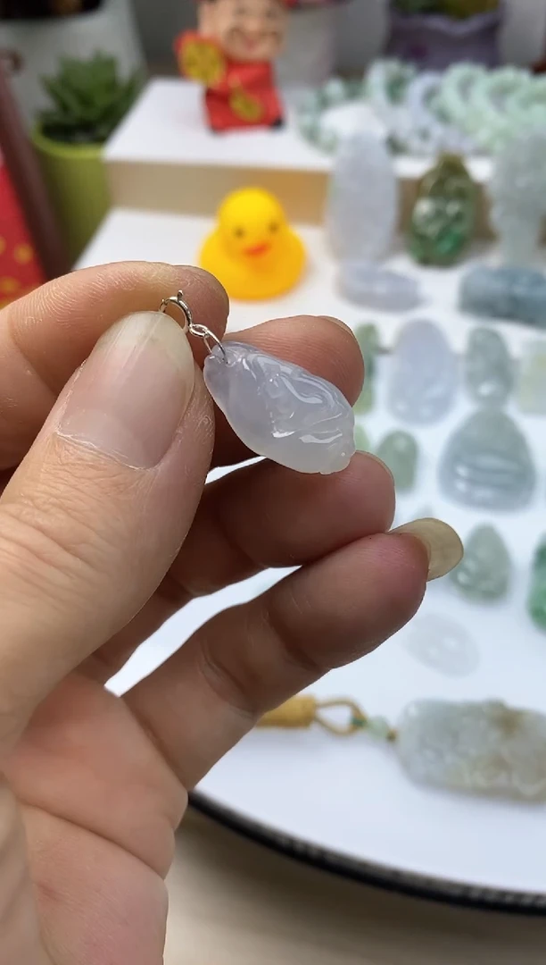 颈饰银S925镶嵌翡翠25天然缅甸翡翠A货