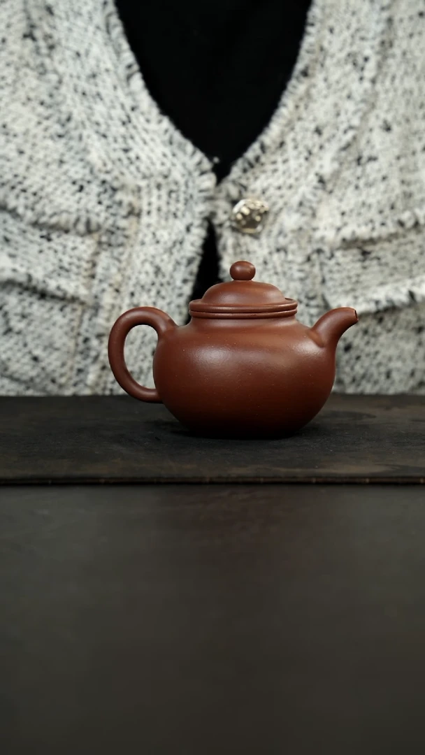 茶壶紫砂壶小生全手掇球底槽青300cc