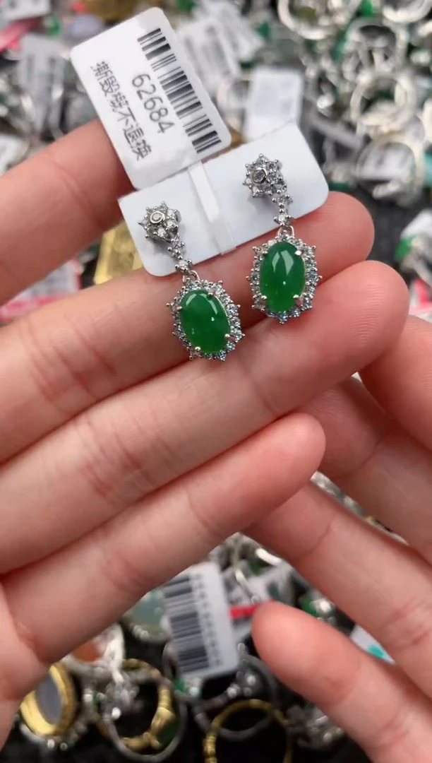 银S925镶嵌戒指翡翠333---8