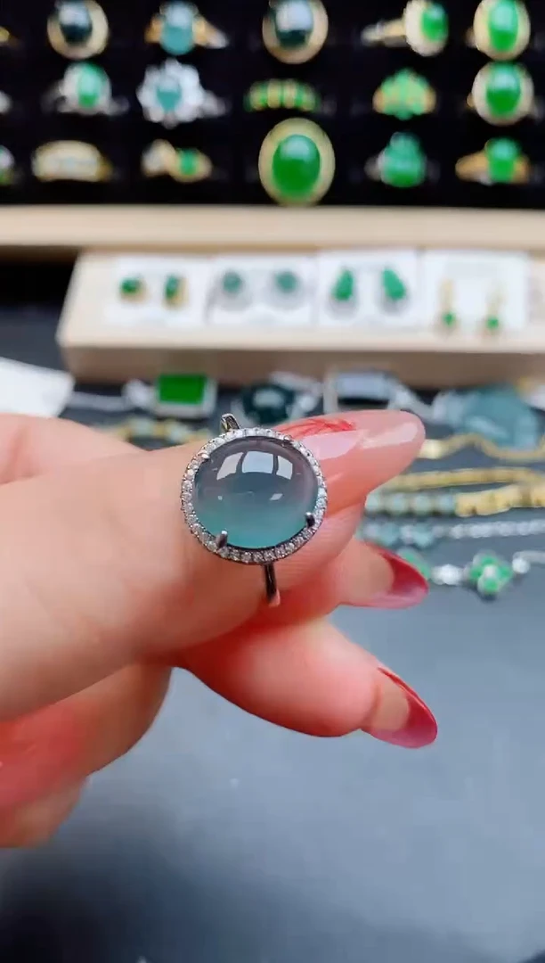 【闪购商品】翡翠戒指银S925镶嵌5080505