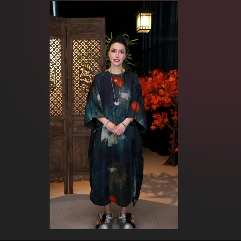 【雾色蝴蝶】新款中国风时尚气质显瘦减龄百搭袍子连衣裙