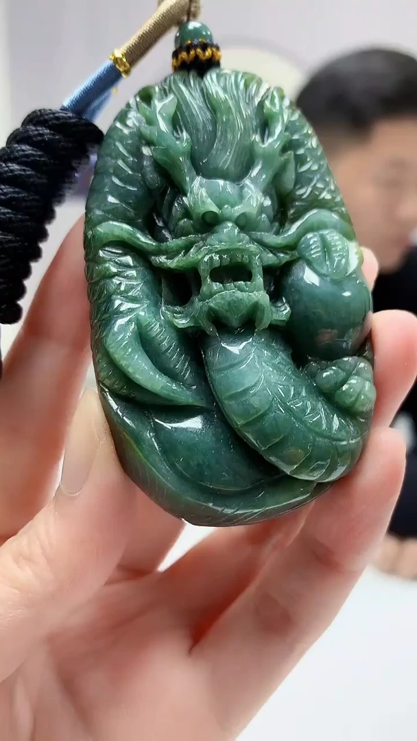 【闪购商品】定制翡翠未镶嵌4917zm-毛货挂件111龙牌