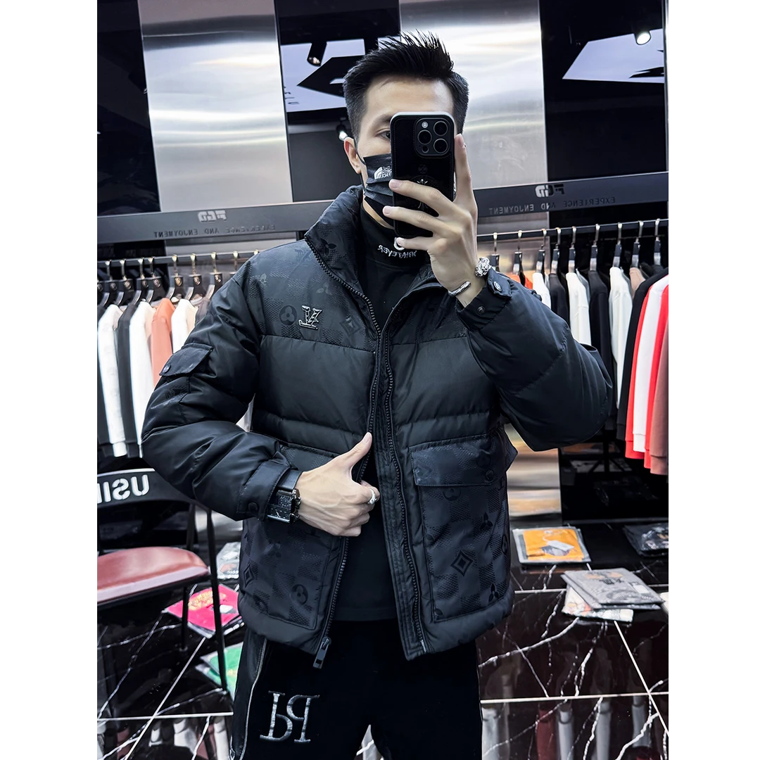 ECLONIAFON/埃卢涅芬欧洲站提花立领羽绒服男冬季加厚保暖短款