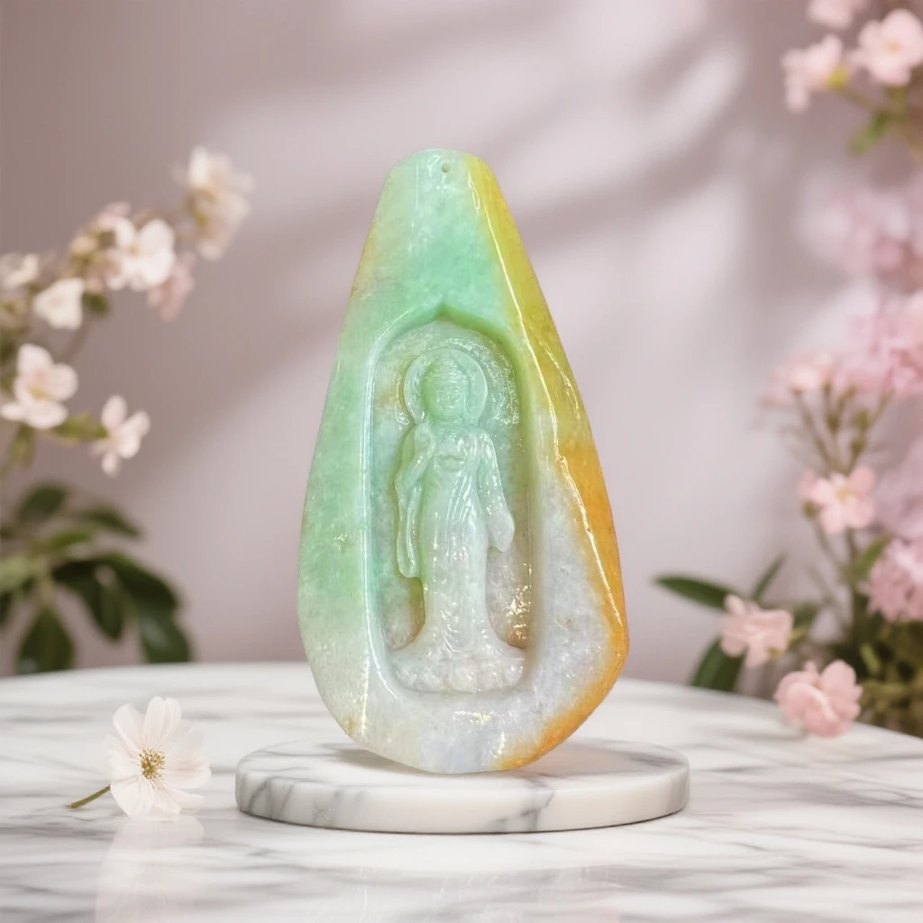 缅甸A货翡翠吊坠-2