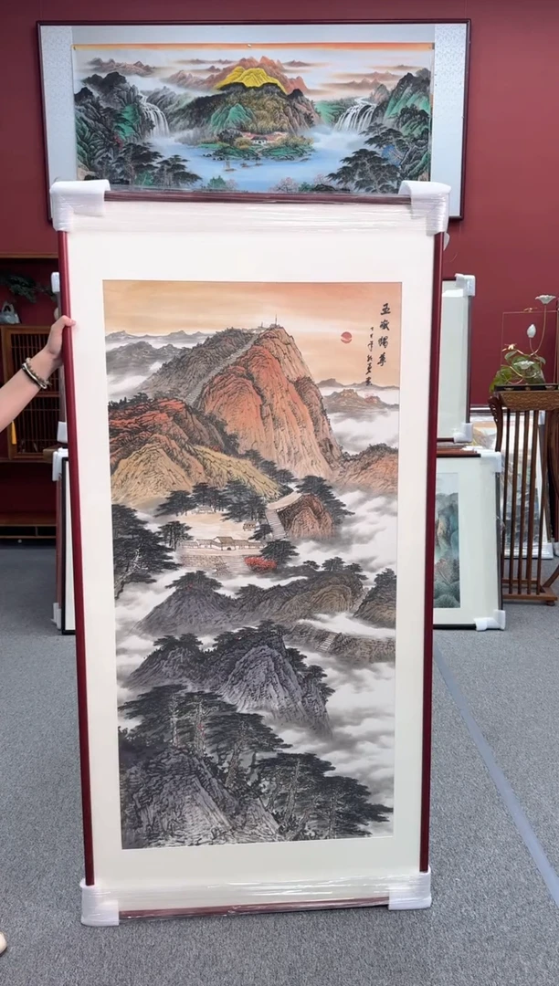 国画手绘 五岳独尊 172*85