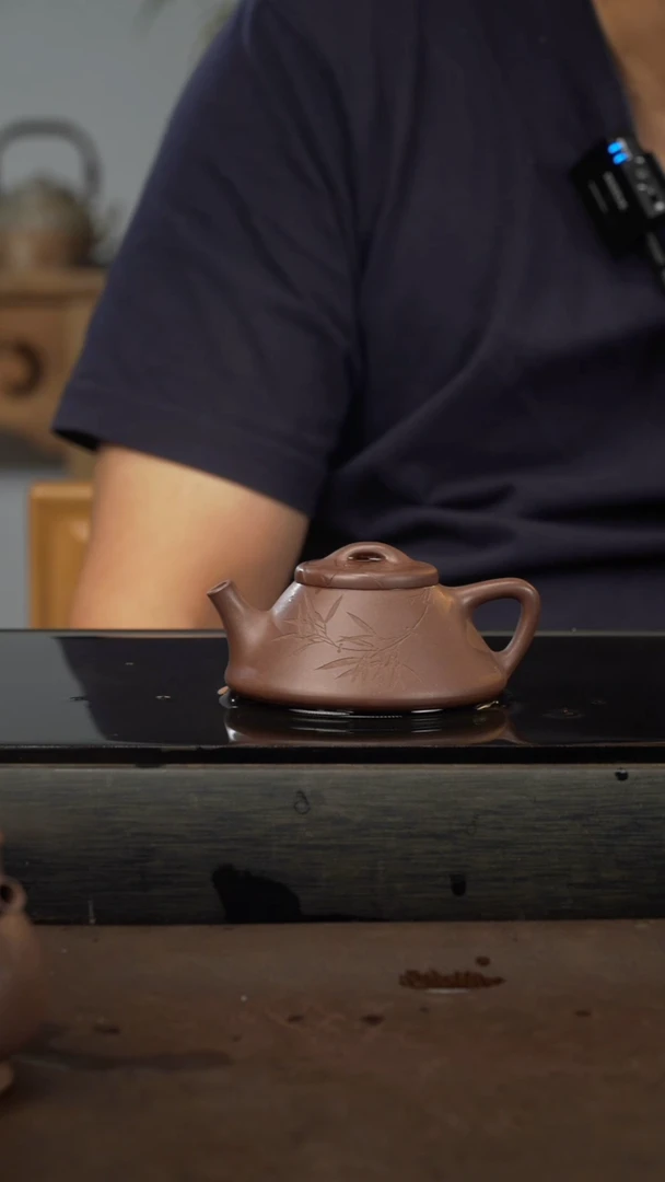 茶壶紫砂13，文瓢，紫泥，100cc