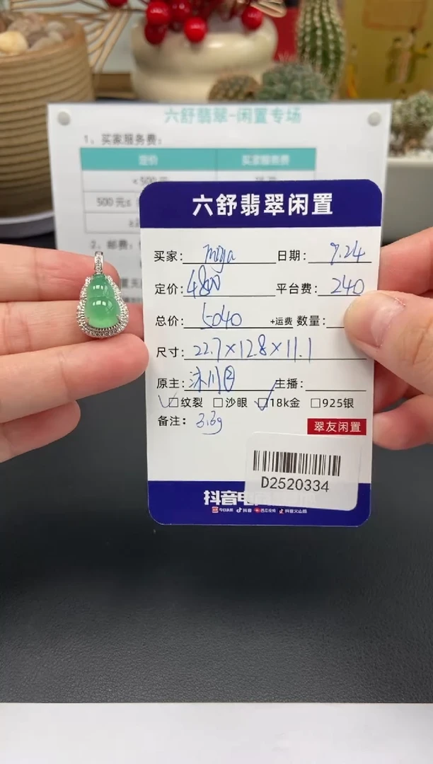 颈饰18K金镶嵌翡翠m**aD2520334