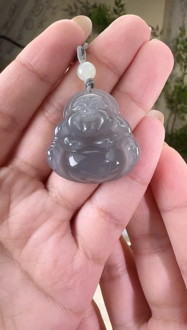 和田玉未镶嵌颈饰烟紫30佛公