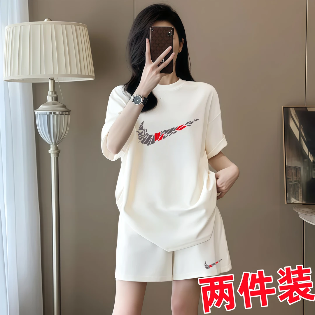 官方特许奥特莱斯旗舰店纯棉2025新款夏季时尚短裤女短袖上衣休闲