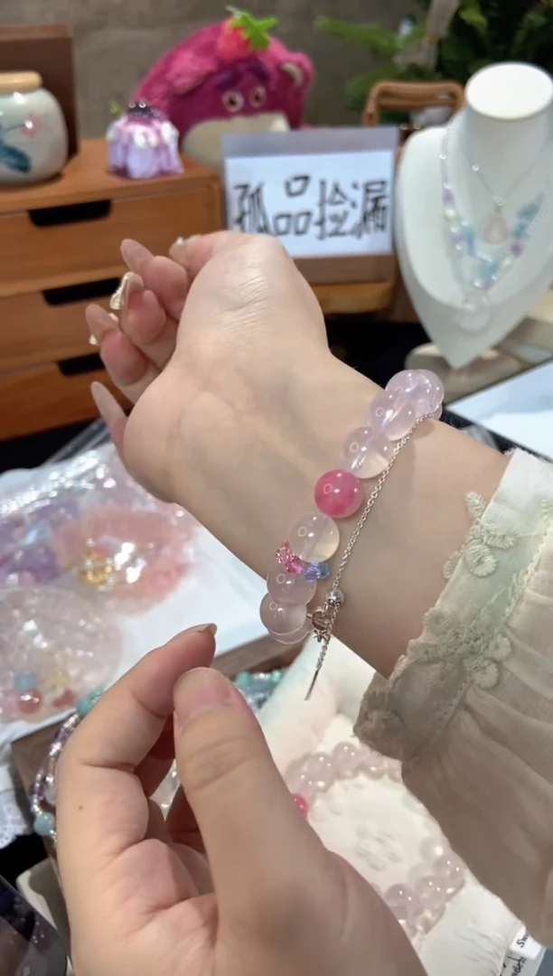 水晶手串未镶嵌孤品捡漏均匀瑕疵介意勿拍