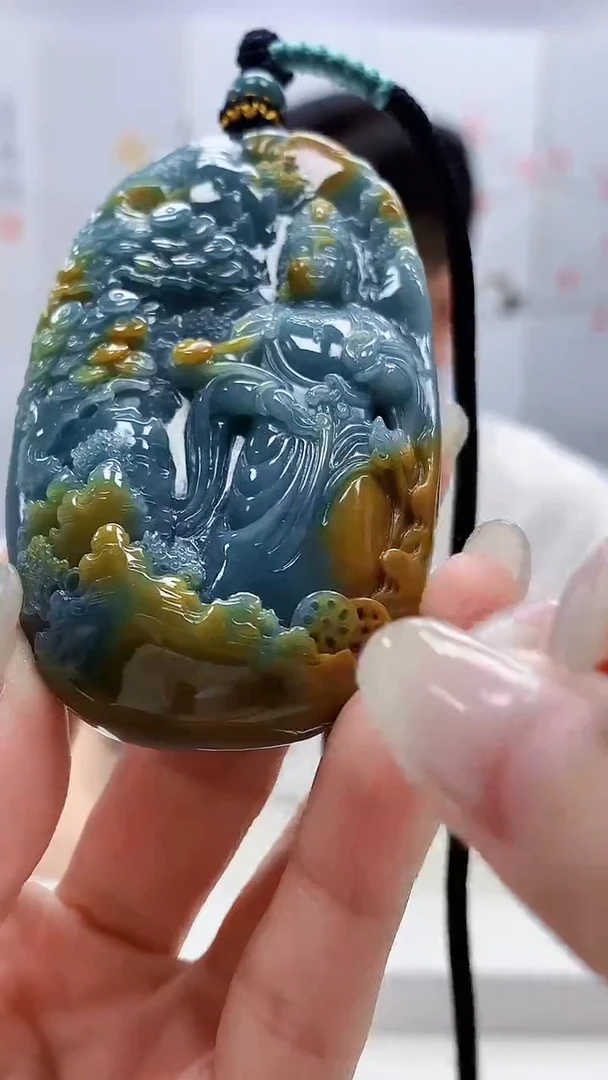 定制翡翠未镶嵌4917lr- 毛货挂件195