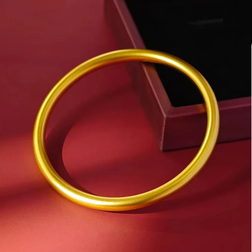 非金属珐琅手镯 古法素圈手镯女款百搭简约经典实心磨砂传承