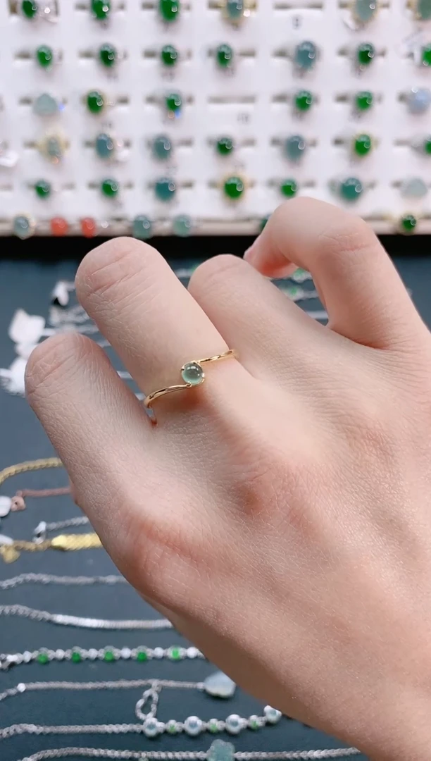 【闪购商品】翡翠戒指银S925镶嵌天然翡翠