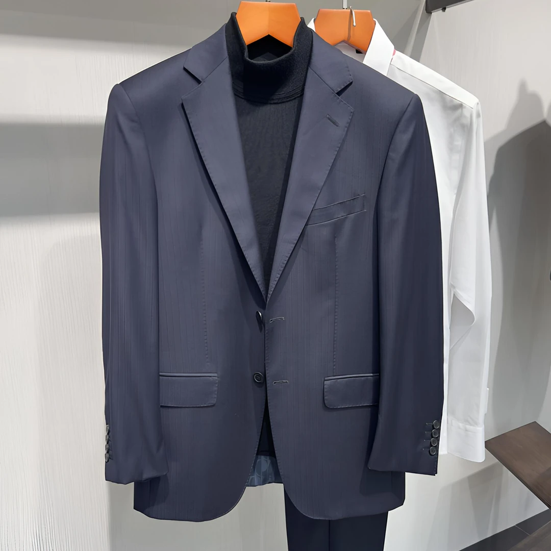 140支纽扣西服套装男装正装商务休闲平驳领西服022