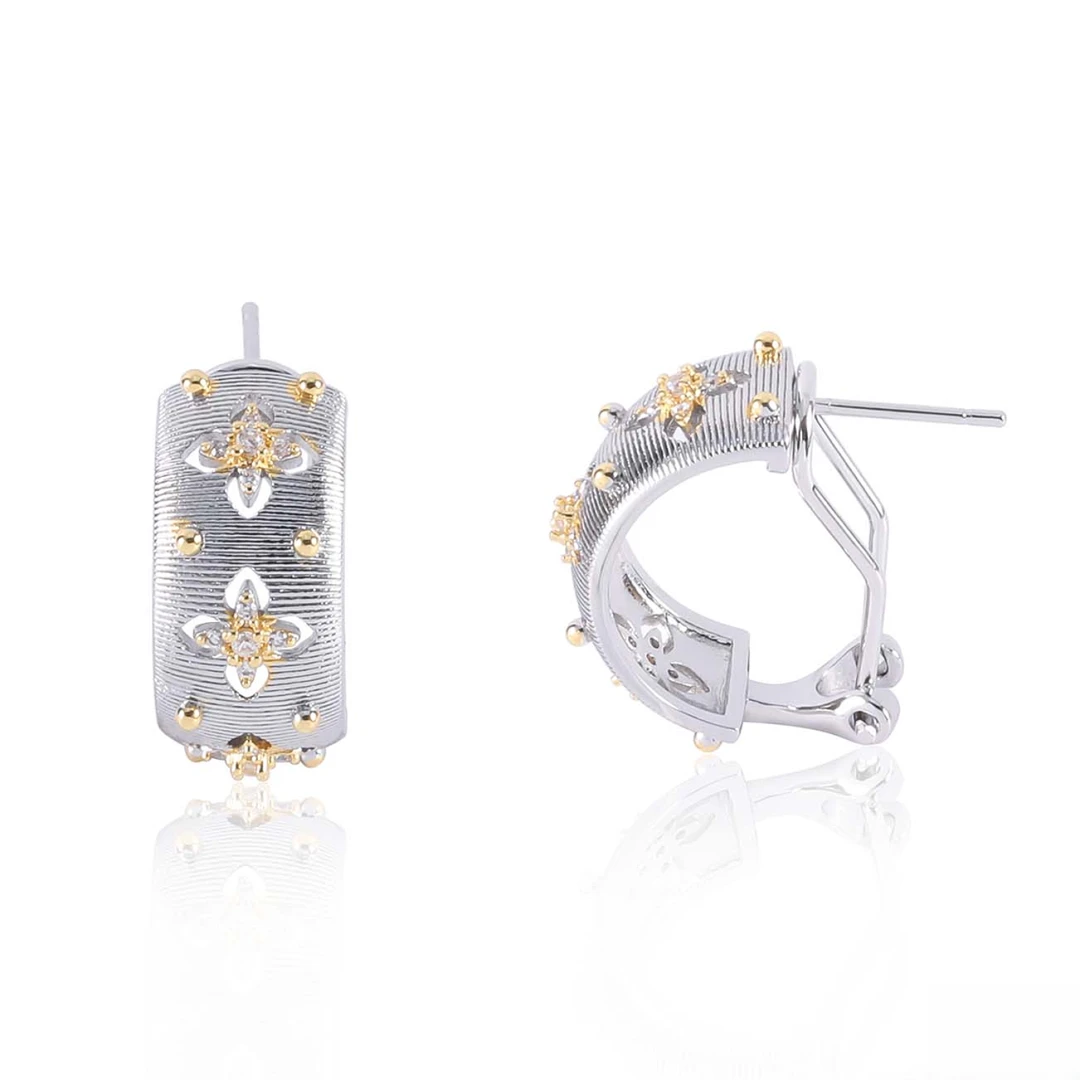 镀k金 925银针【穗花】CNC精工布布 搭气质耳钉 1827