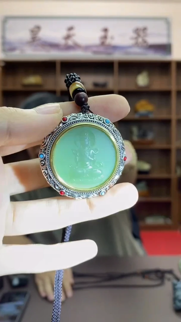 【闪购商品】和田玉（碧玉）吊坠未镶嵌观音吊坠