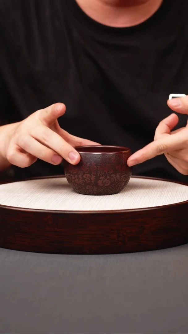 茶壶紫砂石红百福主人杯