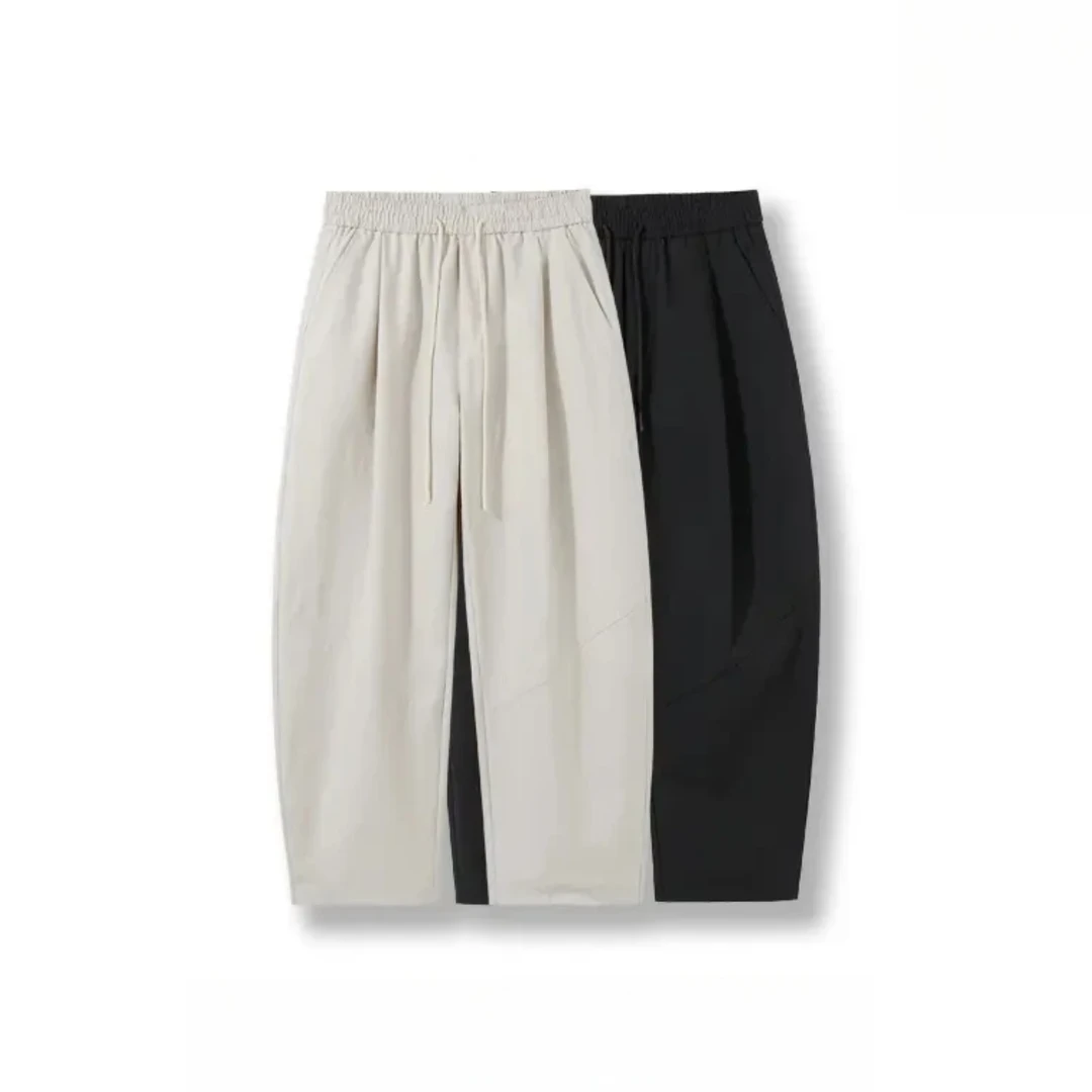 春夏美式vibe打褶灯笼弯刀裤纯色潮牌简约百搭高级感直筒休闲裤