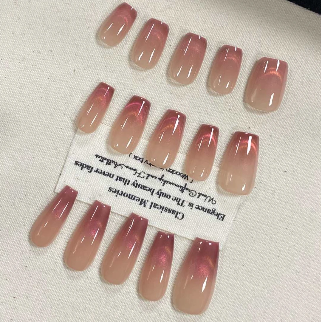 M专款【酒红猫眼】JD1632新款穿戴甲秋冬（福利款无工具包）